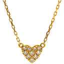 アーカー AHKAH ハートパヴェ VC0104 イエローゴールド K18YG ダイヤモンド ネックレス AHKAH Au750 18K 18金 ダイヤ ペンダント チェーン