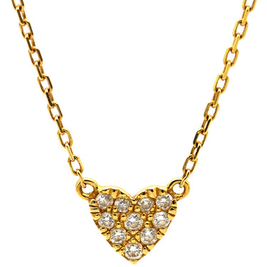アーカー AHKAH ハートパヴェ VC0104 イエローゴールド K18YG ダイヤモンド ネックレス AHKAH Au750 18K 18金 ダイヤ ペンダント チェーン