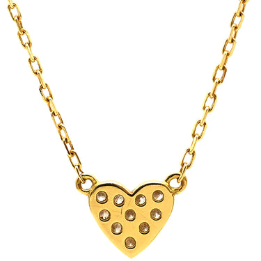 アーカー AHKAH ハートパヴェ VC0104 イエローゴールド K18YG ダイヤモンド ネックレス AHKAH Au750 18K 18金 ダイヤ ペンダント チェーン
