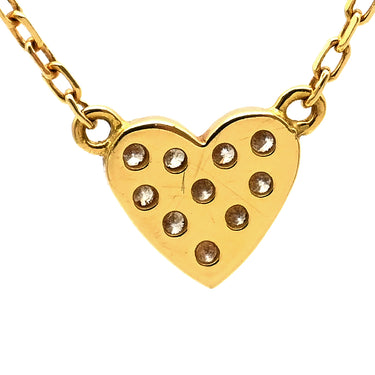 アーカー AHKAH ハートパヴェ VC0104 イエローゴールド K18YG ダイヤモンド ネックレス AHKAH Au750 18K 18金 ダイヤ ペンダント チェーン