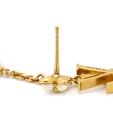 ルイヴィトン LOUIS VUITTON LV フローラグラム M01026 ホワイト×ゴールド メタル フェイクパール ピアス ゴールド金具 片耳用 イヤーカフ モノグラムフラワー