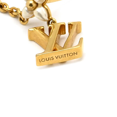 ルイヴィトン LOUIS VUITTON LV フローラグラム M01026 ホワイト×ゴールド メタル フェイクパール ピアス ゴールド金具 片耳用 イヤーカフ モノグラムフラワー