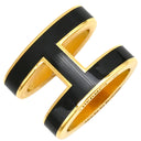 エルメス HERMES ポップアッシュ ブラック×ゴールド GP ラッカー ペンダントトップ Hモチーフ ネックレストップ