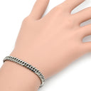 喜平 KIHEI PT850 18.3cm 22.2g 6面 ダブル Ｗ プラチナシルバー Pt850 ブレスレット 造幣局検定マーク ※ショッピングローン対応していません