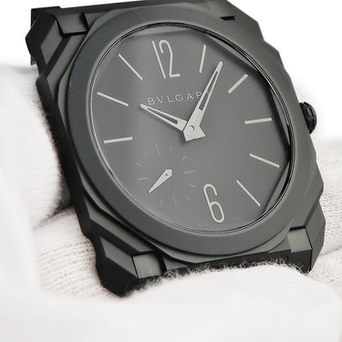腕時計 ブルガリ BVLGARI オクト フィニッシモ BGO40CXT BGO40BCCXTAUTO 自動巻き メンズ OH済 オクタゴナル スモールセコンド 黒