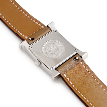 腕時計 エルメス HERMES Hウォッチ HH1.210 クオーツ レディース H型 シルバー ギヨシェ アラビア スクエア