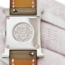 腕時計 エルメス HERMES Hウォッチ HH1.210 クオーツ レディース H型 シルバー ギヨシェ アラビア スクエア