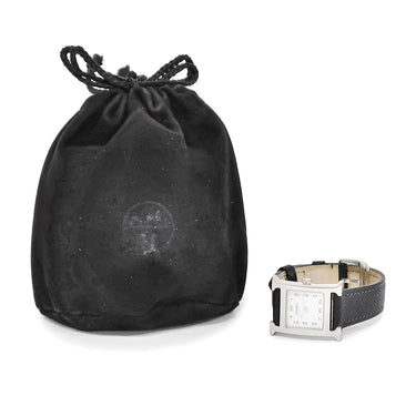 腕時計 エルメス HERMES Hウォッチ PM HH1.210 クオーツ レディース H型 ホワイト ギヨシェ アラビア スクエア