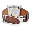 腕時計 エルメス HERMES Hウォッチ TGM HH2.810 自動巻き メンズ H型 デイト シルバー ギヨシェ アラビア 3針