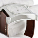 腕時計 エルメス HERMES Hウォッチ TGM HH2.810 自動巻き メンズ H型 デイト シルバー ギヨシェ アラビア 3針