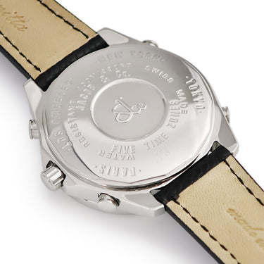 腕時計 ジェイコブ JACOB&CO ファイブタイムゾーン JC-1D クオーツ メンズ ギョウシェ シルバー GMT デイト