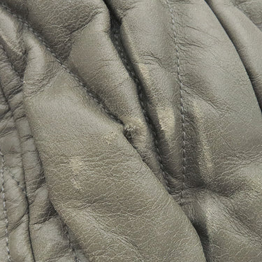 ミュウミュウ MIU MIU マテラッセ ハンドバッグ グレー レザー 2WAYバッグ ゴールド金具 ショルダー 斜め掛け