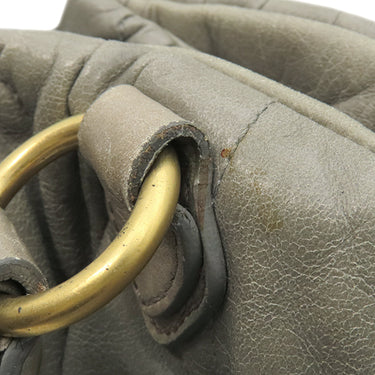 ミュウミュウ MIU MIU マテラッセ ハンドバッグ グレー レザー 2WAYバッグ ゴールド金具 ショルダー 斜め掛け