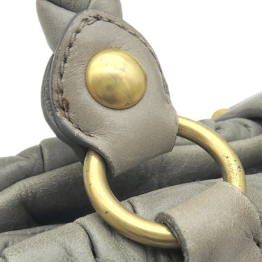 ミュウミュウ MIU MIU マテラッセ ハンドバッグ グレー レザー 2WAYバッグ ゴールド金具 ショルダー 斜め掛け