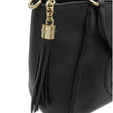 グッチ GUCCI ソーホー インターロッキングG 369176 ブラック レザー 2WAYバッグ シャンパンゴールド金具 黒 タッセル フリンジ