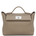 エルメス HERMES サック ヴァンキャトル 24/24 エトゥープ トゴ スイフト 2WAYバッグ シルバー金具 グレージュ ショルダー