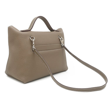 エルメス HERMES サック ヴァンキャトル 24/24 エトゥープ トゴ スイフト 2WAYバッグ シルバー金具 グレージュ ショルダー