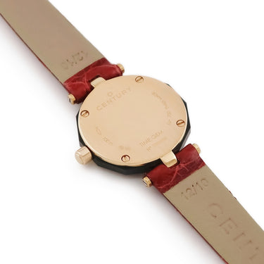 腕時計 センチュリー CENTURY プライムタイム PRIME TIME 610.9.S.97.70.CFK クオーツ レディース OH済 K18RG無垢 純正ダイヤ 赤