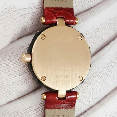 腕時計 センチュリー CENTURY プライムタイム PRIME TIME 610.9.S.97.70.CFK クオーツ レディース OH済 K18RG無垢 純正ダイヤ 赤