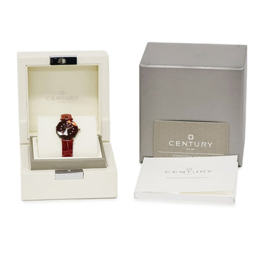 腕時計 センチュリー CENTURY プライムタイム PRIME TIME 610.9.S.97.70.CFK クオーツ レディース OH済 K18RG無垢 純正ダイヤ 赤