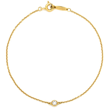 ティファニー Tiffany & Co バイザヤード 1Pダイヤ イエローゴールド K18YG ダイヤモンド ブレスレット エルサペレッティ AU750 T&Co.