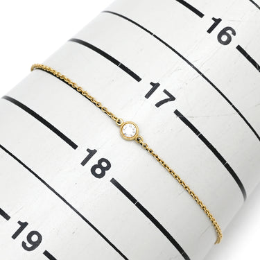 ティファニー Tiffany & Co バイザヤード 1Pダイヤ イエローゴールド K18YG ダイヤモンド ブレスレット エルサペレッティ AU750 T&Co.