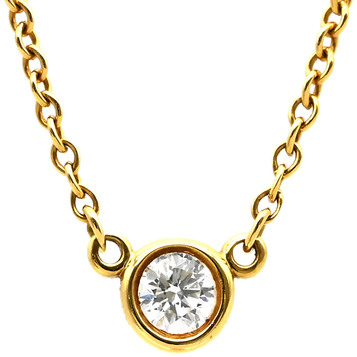 【極美品】♡K18ティファニーバイザヤードイエローゴールドダイヤモンド1P ティファニー Tiffany & Co バイザヤード シングルダイヤモンド