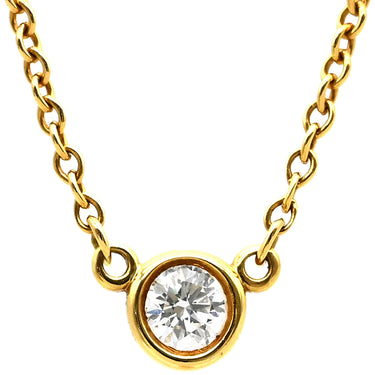 ティファニー Tiffany & Co バイザヤード シングルダイヤモンド ペンダント イエローゴールド K18YG ダイヤモンド ネックレス 750YG T&Co. 1石 エルサペレッティ