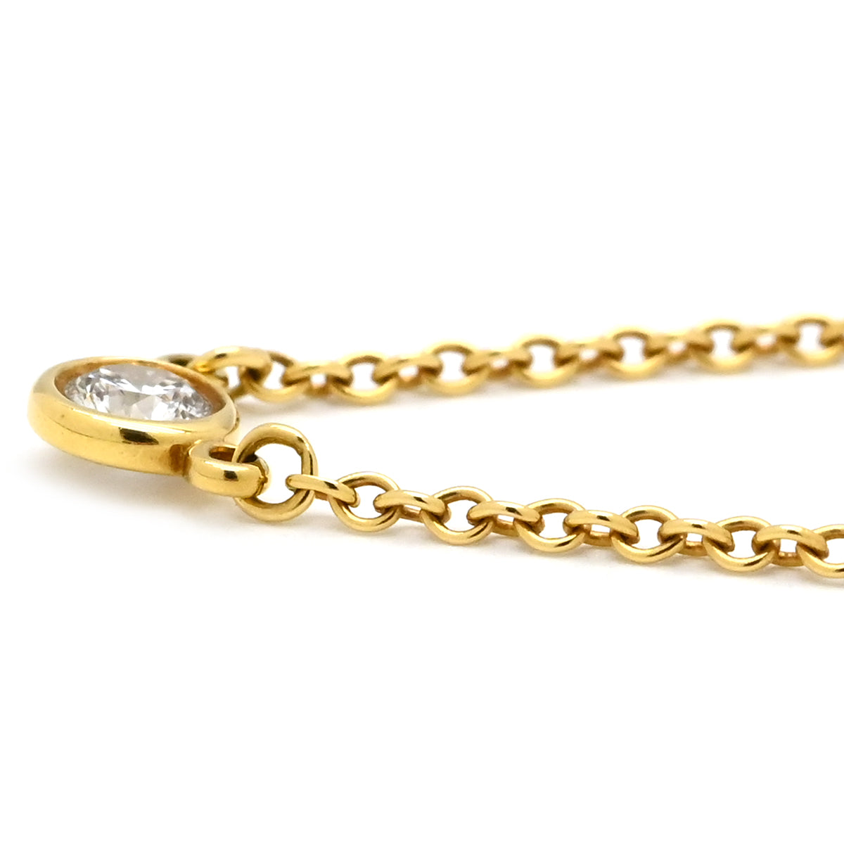 【極美品】TIFFANYティファニー　バイザヤード　イエローゴールド　0.05 TIFFANY&Co. ティファニー バイザヤード 約0.05ct ネックレス 18