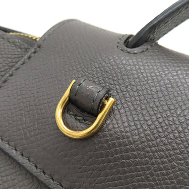 セリーヌ CELINE ベルトバッグ ナノ グレー カーフ 2WAYバッグ ゴールド金具 ハンドバッグ ショルダー