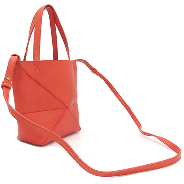 ロエベ LOEWE パズルフォルドトート ミニ A657V25X01 サンライズオレンジ シャイニーカーフ 2WAYバッグ ゴールド金具 ショルダーバッグ