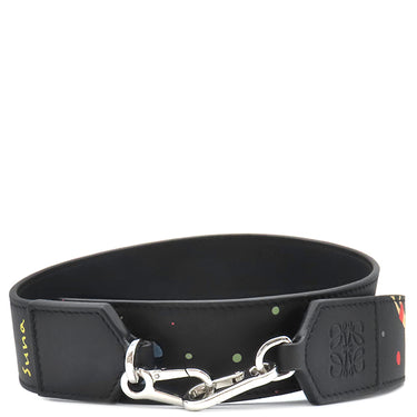 ロエベ LOEWE スナ フジタ コラボ ストラップ CSS1LSTX04 ブラック レザー ショルダーストラップ シルバー金具 Suna Fujita DEEP SEA 黒
