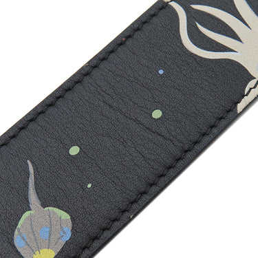 ロエベ LOEWE スナ フジタ コラボ ストラップ CSS1LSTX04 ブラック レザー ショルダーストラップ シルバー金具 Suna Fujita DEEP SEA 黒