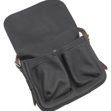 エルメス HERMES バルダ 35 ブラック トリヨンクレマンス ヴァッシュハンター ショルダーバッグ シルバー金具 黒 茶