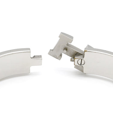 エルメス HERMES クリックH PM イエロー×シルバー メタル エナメル ブレスレット シルバー金具 Hブレス