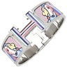 エルメス HERMES クリッククラックH PM ペガサス ポップ アルバムビス メタル エナメル ブレスレット シルバー金具 Hブレス Pegase Pop