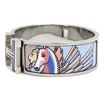 エルメス HERMES クリッククラックH PM ペガサス ポップ アルバムビス メタル エナメル ブレスレット シルバー金具 Hブレス Pegase Pop