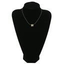 エルメス HERMES カージュドアッシュ Hキューブ ホワイト×シルバー メタル エナメル ネックレス シルバー金具 白