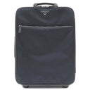 プラダ PRADA 三角ロゴ キャリーケース ネイビー ナイロン レザー キャリーバッグ シルバー金具 紺 スーツケース パドロック欠品