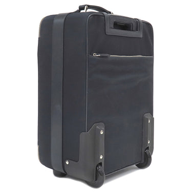 プラダ PRADA 三角ロゴ キャリーケース ネイビー ナイロン レザー キャリーバッグ シルバー金具 紺 スーツケース パドロック欠品