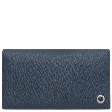 ブルガリ BVLGARI ブルガリブルガリ マン ネイビー レザー 長財布 シルバー金具 紺 二つ折り