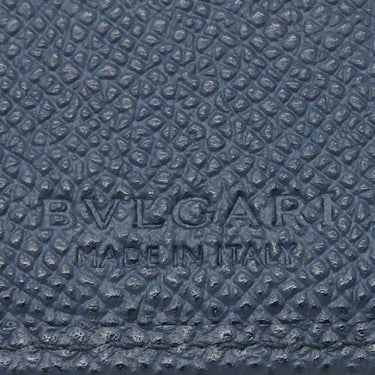 ブルガリ BVLGARI ブルガリブルガリ マン ネイビー レザー 長財布 シルバー金具 紺 二つ折り