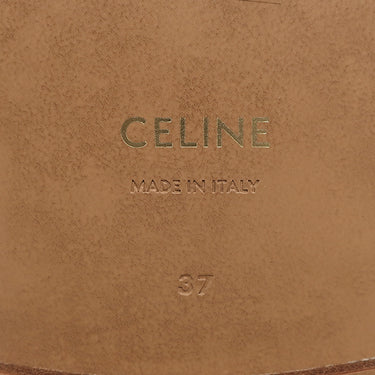 セリーヌ CELINE トリオンフ サンダル ホワイト カーフ 37 ミュール ゴールド金具 白 スリッポン スリッパ 靴