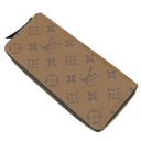 ルイヴィトン LOUIS VUITTON ポルトフォイユ クレマンス M82336 モノグラムリバース モノグラムキャンバス モノグラムリバースキャンバス 長財布 シルバー金具 茶 ベージュ ラウンドジップ