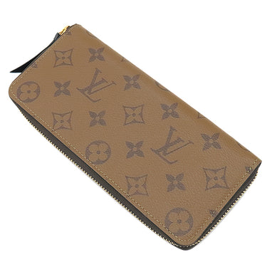 ルイヴィトン LOUIS VUITTON ポルトフォイユ クレマンス M82336 モノグラムリバース モノグラムキャンバス モノグラムリバースキャンバス 長財布 シルバー金具 茶 ベージュ ラウンドジップ