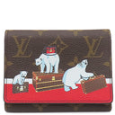 ルイヴィトン LOUIS VUITTON ポルトフォイユ ヴィクトリーヌ M62090 モノグラム×レッド モノグラムキャンバス 三つ折り財布 ゴールド金具 茶 シロクマ ホワイトベア コンパクト財布
