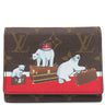 ルイヴィトン LOUIS VUITTON ポルトフォイユ ヴィクトリーヌ M62090 モノグラム×レッド モノグラムキャンバス 三つ折り財布 ゴールド金具 茶 シロクマ ホワイトベア コンパクト財布