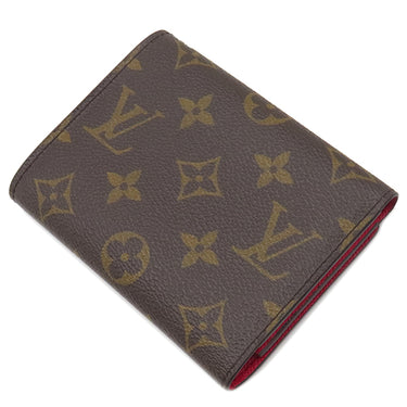 ルイヴィトン LOUIS VUITTON ポルトフォイユ ヴィクトリーヌ M62090 モノグラム×レッド モノグラムキャンバス 三つ折り財布 ゴールド金具 茶 シロクマ ホワイトベア コンパクト財布