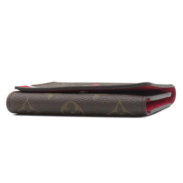 ルイヴィトン LOUIS VUITTON ポルトフォイユ ヴィクトリーヌ M62090 モノグラム×レッド モノグラムキャンバス 三つ折り財布 ゴールド金具 茶 シロクマ ホワイトベア コンパクト財布