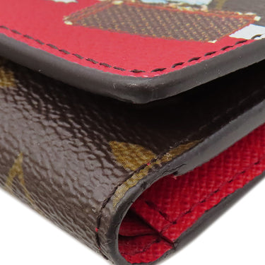 ルイヴィトン LOUIS VUITTON ポルトフォイユ ヴィクトリーヌ M62090 モノグラム×レッド モノグラムキャンバス 三つ折り財布 ゴールド金具 茶 シロクマ ホワイトベア コンパクト財布